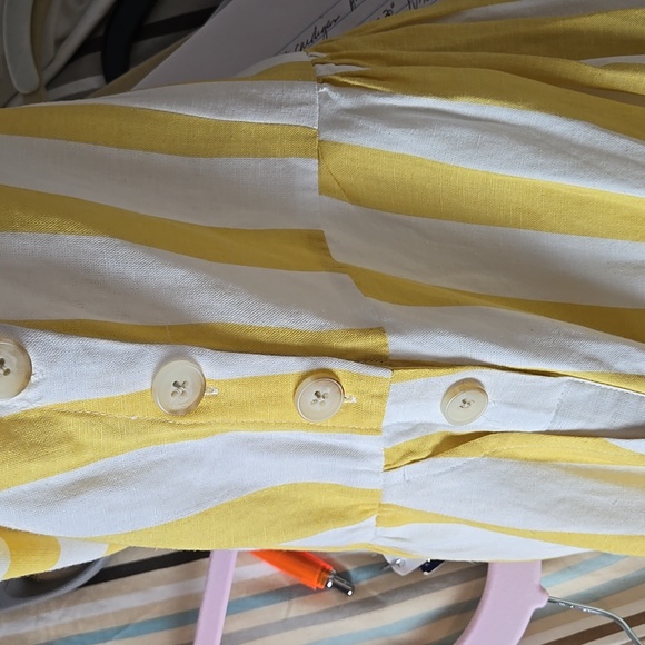 Joules " Macey" Yellow and White Striped Sundress Size 6 - Picture 7 of 12